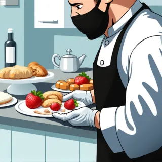 EDDY sample 3 of 4 for the prompt "a chef's display of ingredients and pastry creations"